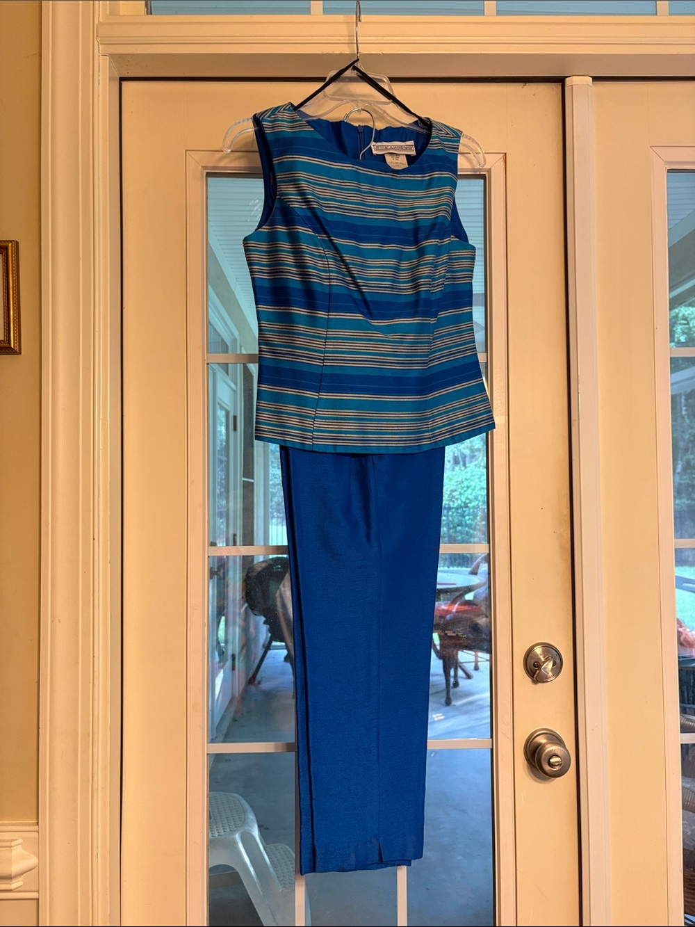 Vintage 90’s Jessica Howard Striped 2-Piece Sleeveless Top & Pant Set- Size 6
